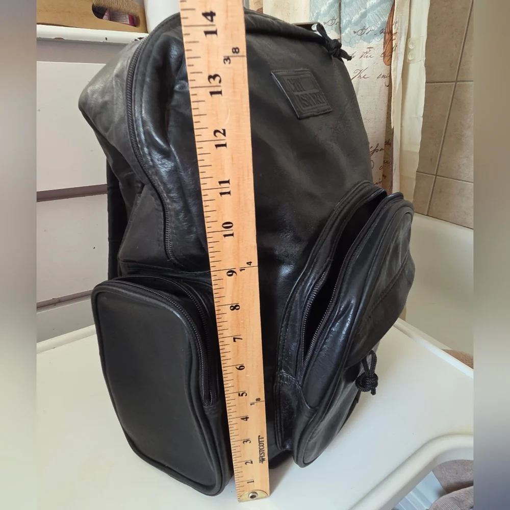 Citi Sport Black Vegan Leather Vintage Men's Moto Backpack NWT